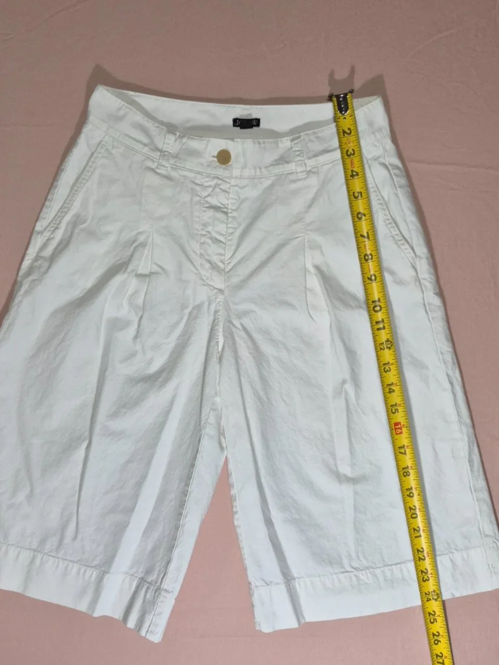 J Crew Cotton-Linen Womens Pleated Culotte Shorts White Style CI433 Size 0
